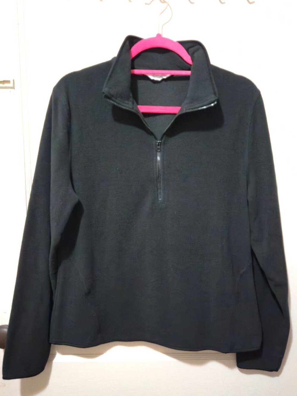 Primark Quarter Zip Up Fleece Henley Sweater Mock Neck Black Size M